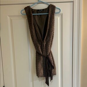 Vintage Forever 21 Brown V-Neck Sweater Vest Y2K
